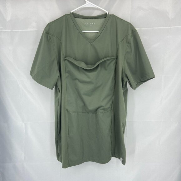 Lalabu Other - Lalabu Men XL Dad Shirt Short Sleeve Fern Green Baby Wearing V Neck Infant Top